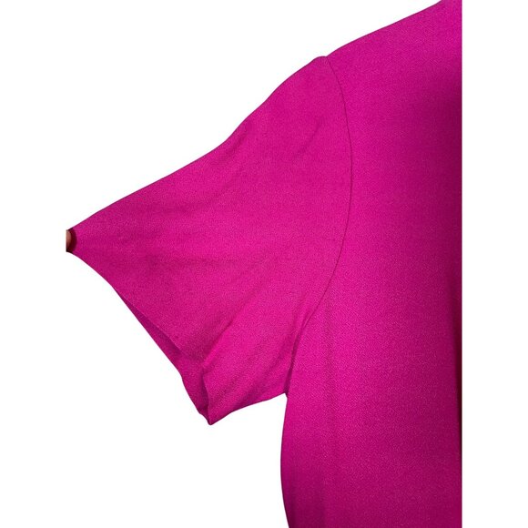 Vintage Ed Michaels Dress SP Pink Color Block Retro Classic Chic Mod Midi 80s - Picture 7 of 11